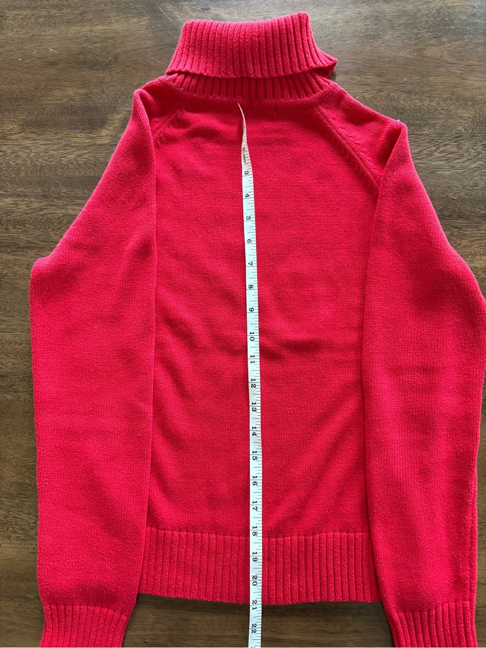 Jeanne Pierre Red 100% Cotton Turtleneck Sweater Size S - Picture 5 of 5